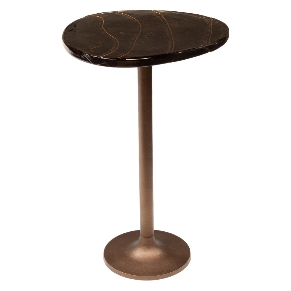 hoge bijzettafel Olav antiek koper afbeelding 1