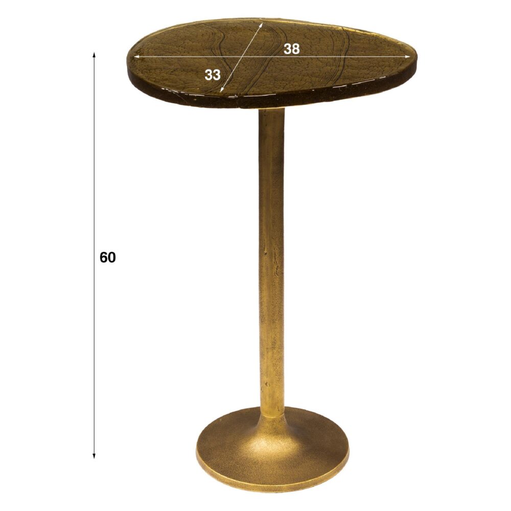 hoge bijzettafel Olav antiek goud afbeelding 3