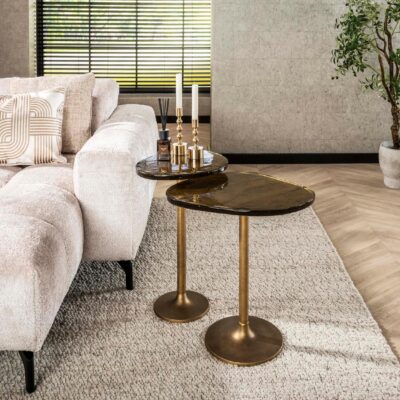 hoge bijzettafel Olav antiek goud afbeelding 7