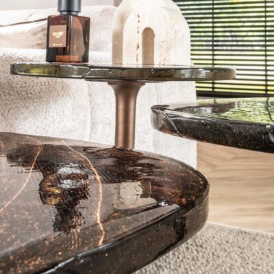 Olav ronde bijzettafel antiek koper afbeelding 5