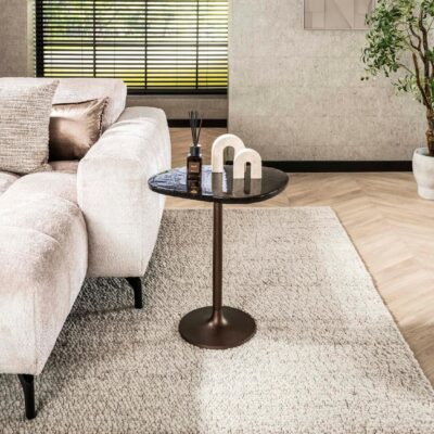 Olav ronde bijzettafel antiek koper afbeelding 7