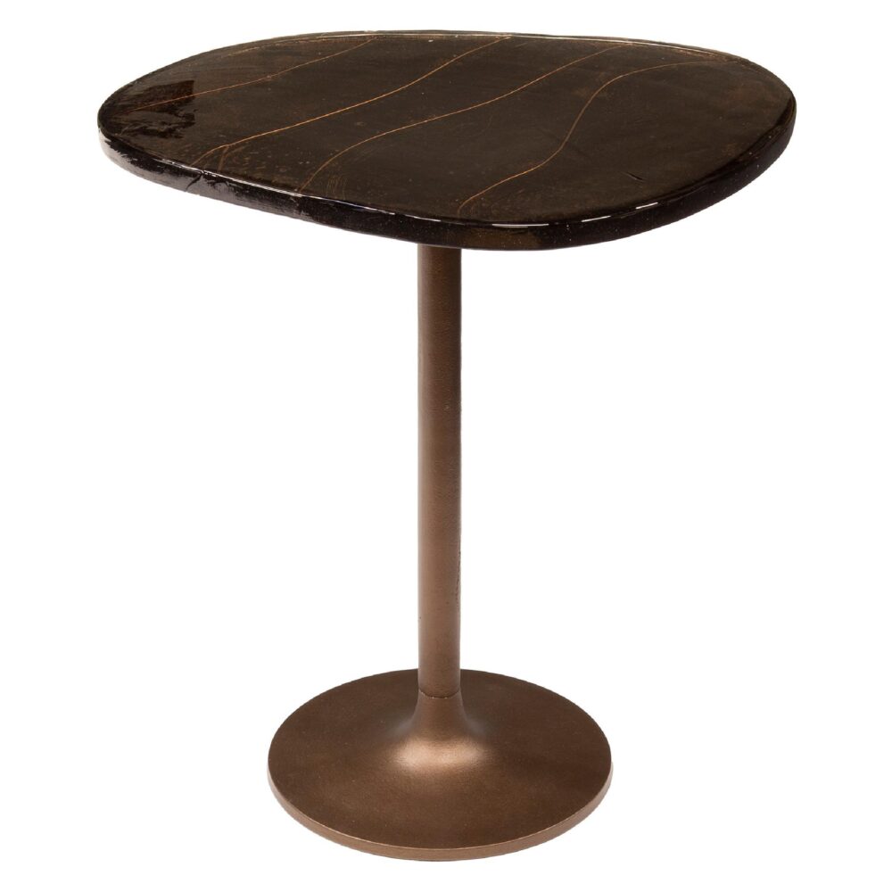 Olav ronde bijzettafel antiek koper afbeelding 1