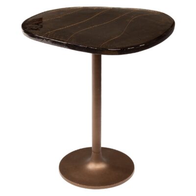 Olav ronde bijzettafel antiek koper afbeelding 1