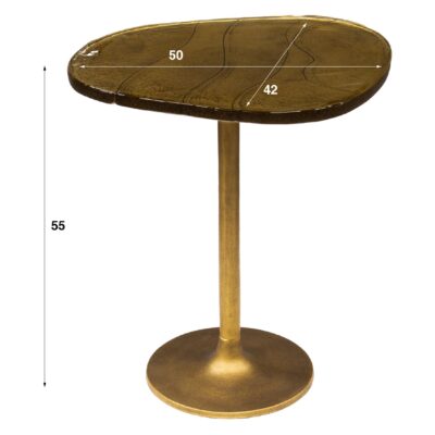 ronde bijzettafel Olav antiek goud afbeelding 3