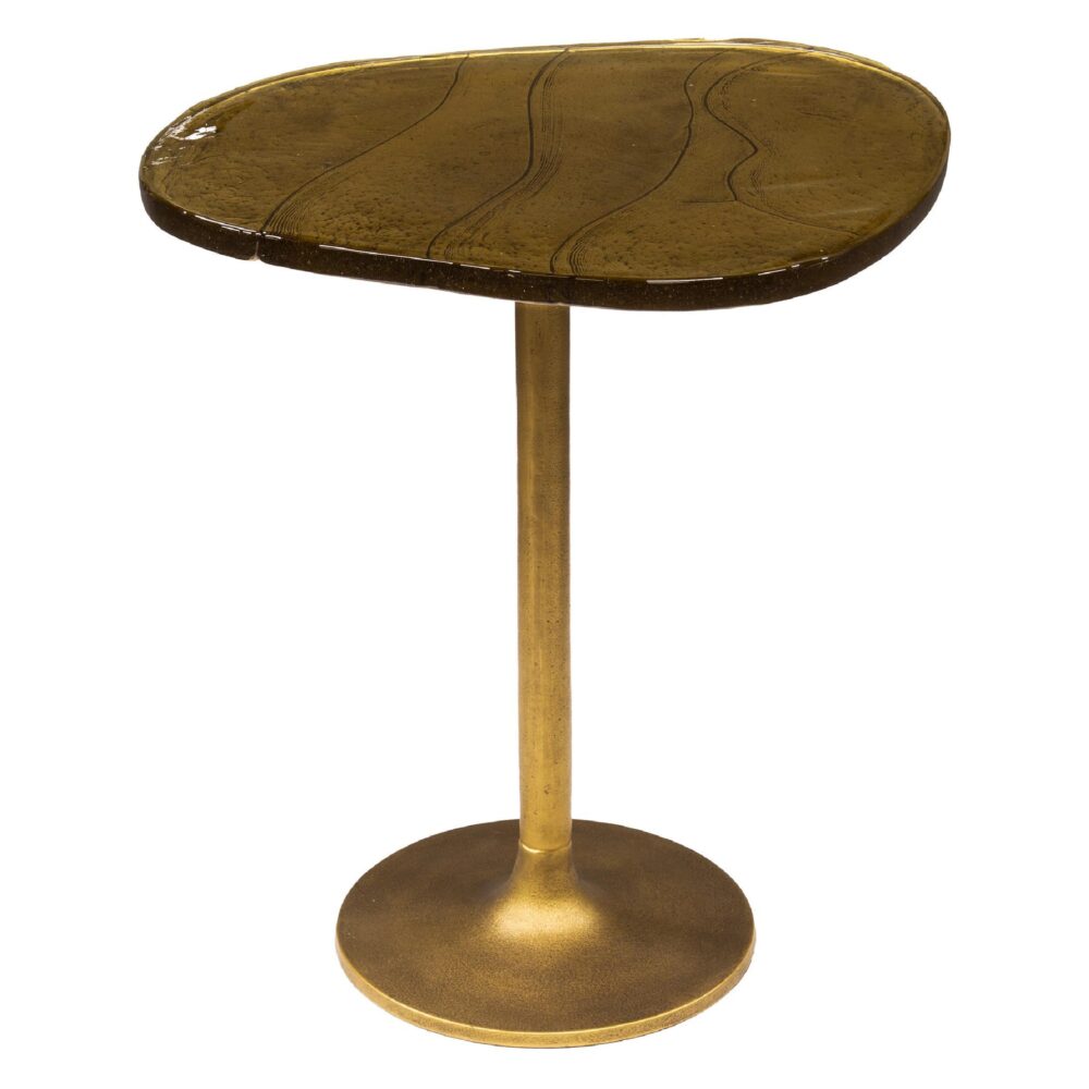 ronde bijzettafel Olav antiek goud afbeelding 1