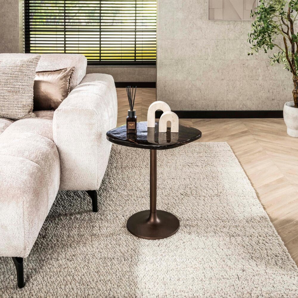 lage antiek koperen bijzettafel Olav afbeelding 3