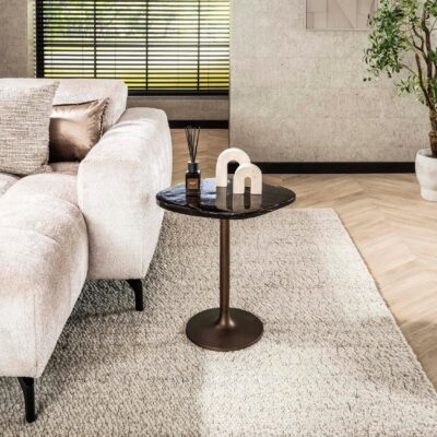 lage antiek koperen bijzettafel Olav afbeelding 3