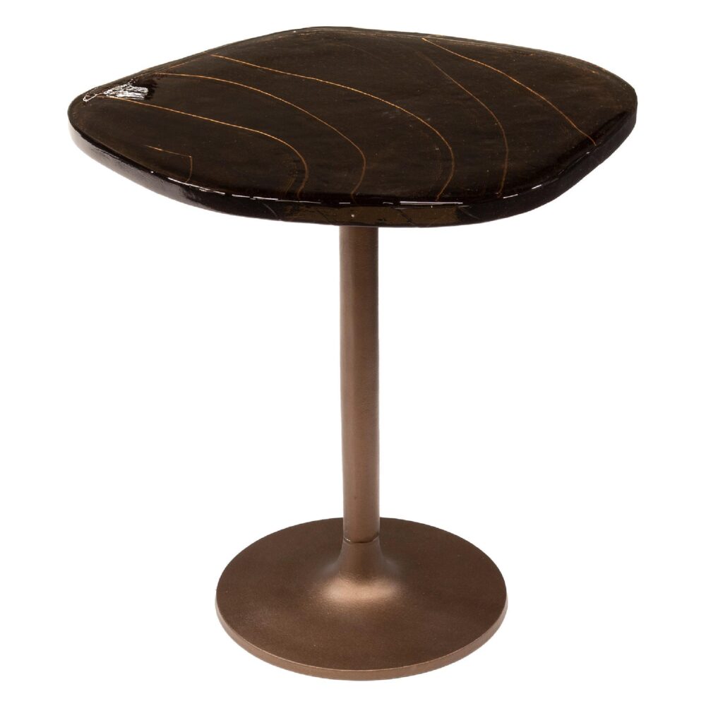 lage antiek koperen bijzettafel Olav afbeelding 1