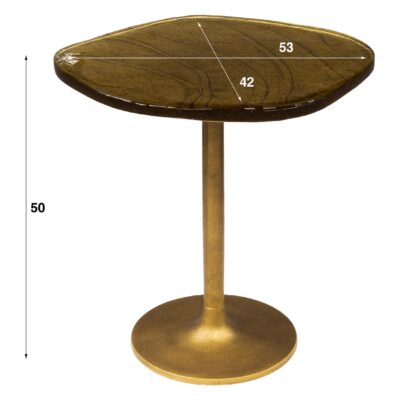 lage glazen bijzettafel Olav antiek goud afbeelding 3