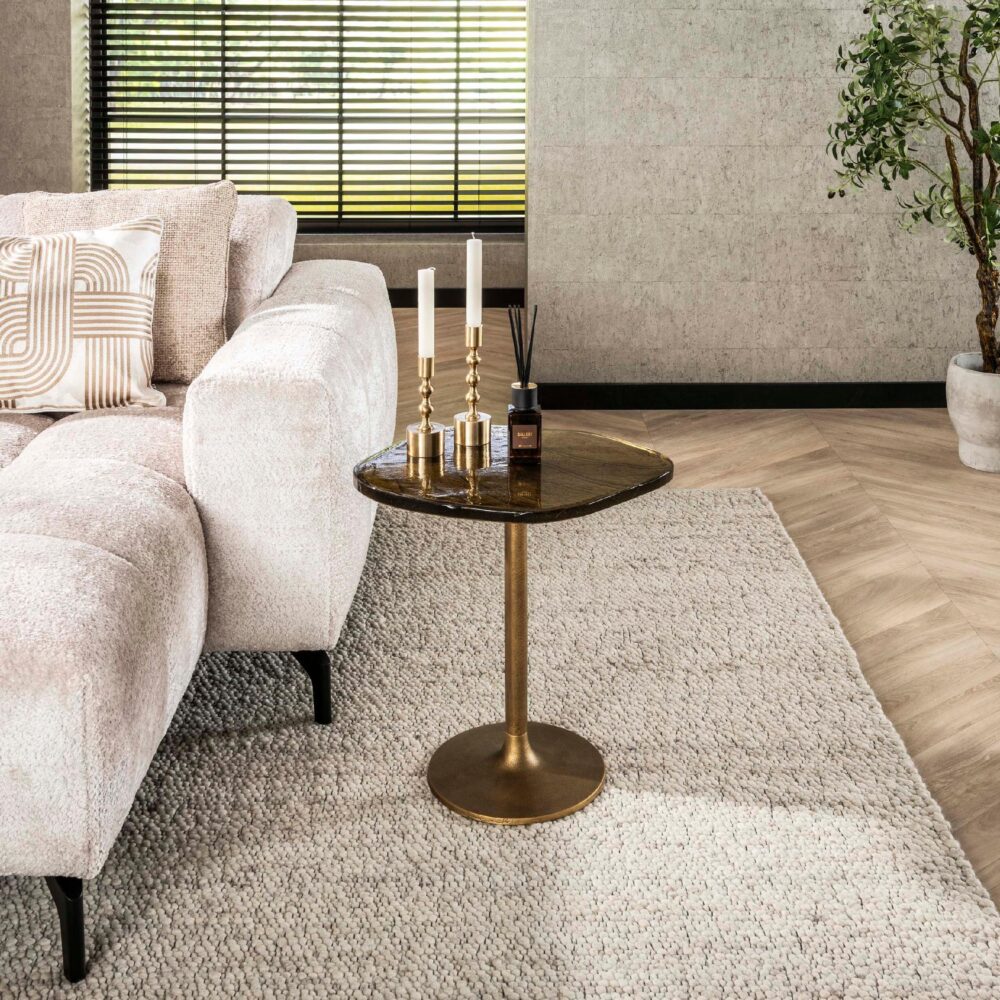 lage glazen bijzettafel Olav antiek goud afbeelding 4