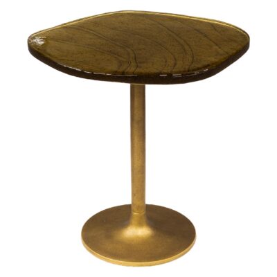 lage glazen bijzettafel Olav antiek goud afbeelding 1