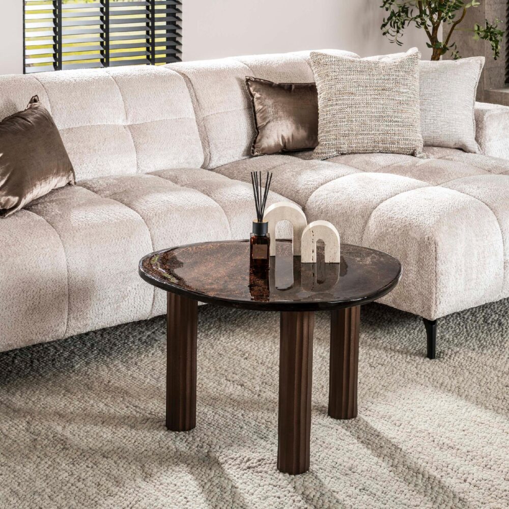 salontafel Olav antiek koper afbeelding 8