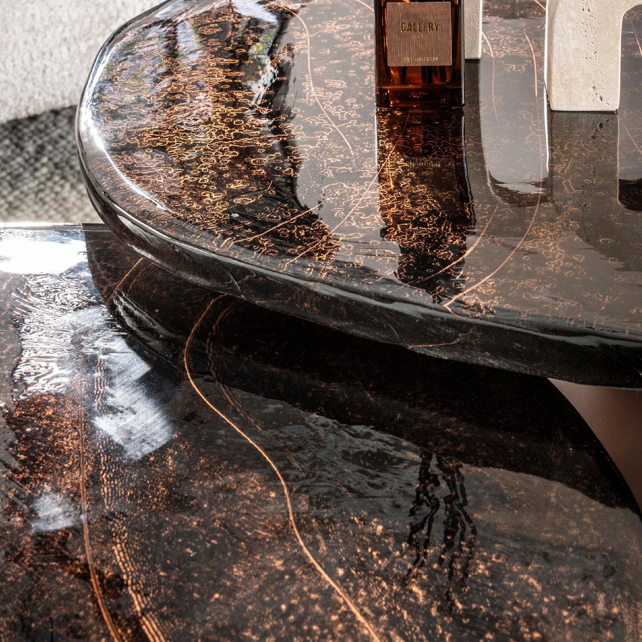 salontafel set rond antiek koper Olav afbeelding 5