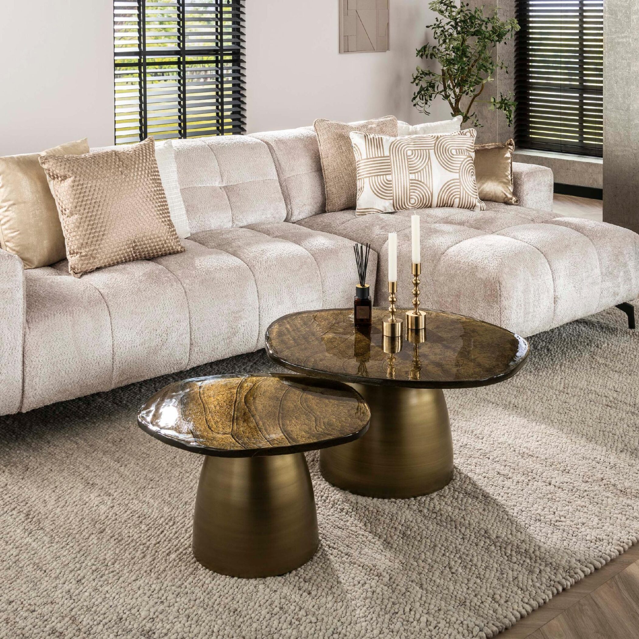 antiek gouden salontafel set Olav afbeelding 4