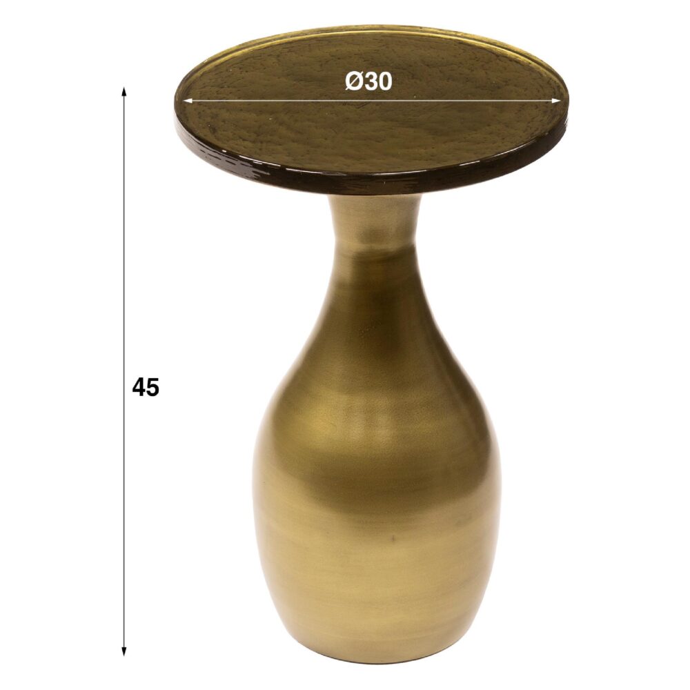 ronde metalen bijzettafel Olav antiek goud afbeelding 3