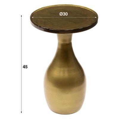 ronde metalen bijzettafel Olav antiek goud afbeelding 3