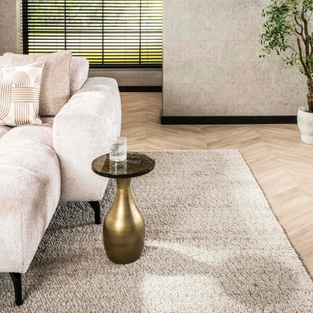 ronde metalen bijzettafel Olav antiek goud afbeelding 7