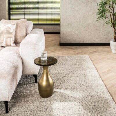 ronde metalen bijzettafel Olav antiek goud afbeelding 7