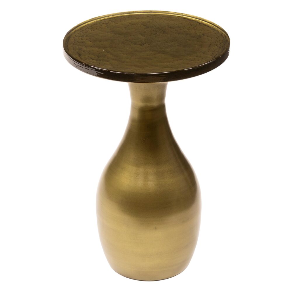 ronde metalen bijzettafel Olav antiek goud afbeelding 1