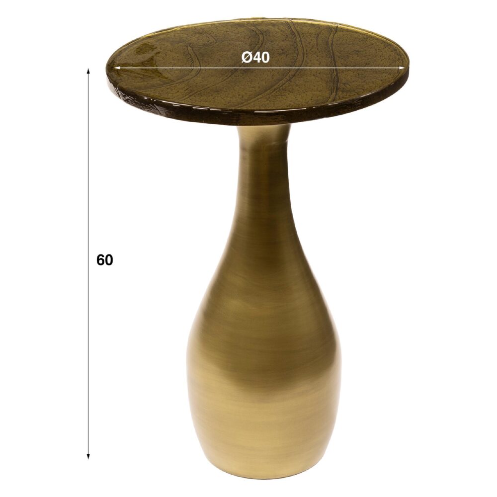 Olav antiek goud bijzettafel drup design afbeelding 3