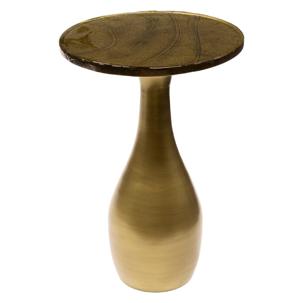 Olav antiek goud bijzettafel drup design afbeelding 1