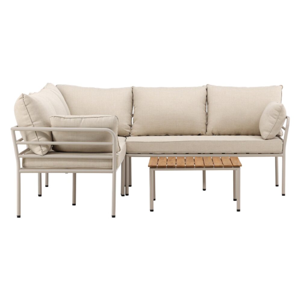 beige hoek loungeset tuin afbeelding 1