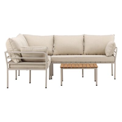 beige hoek loungeset tuin afbeelding 1