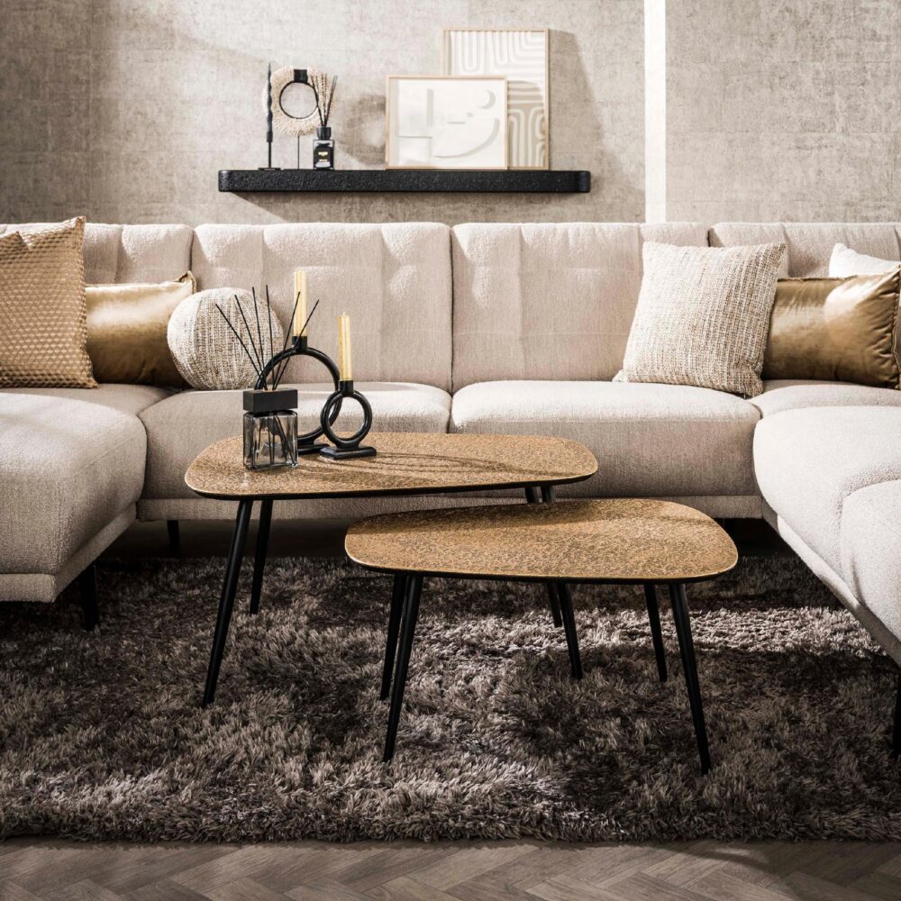 Aiko salontafel set van 2 metallic antiek brons afbeelding 3