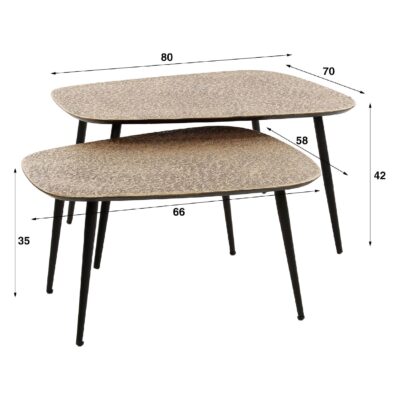 Aiko salontafel set van 2 metallic antiek brons afbeelding 2