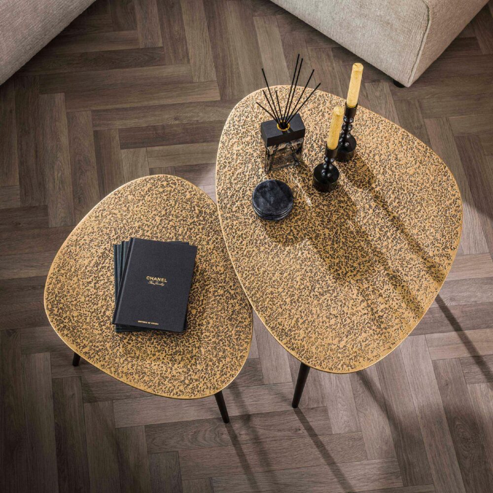 driehoekige salontafel set Aiko antiek brons afbeelding 3