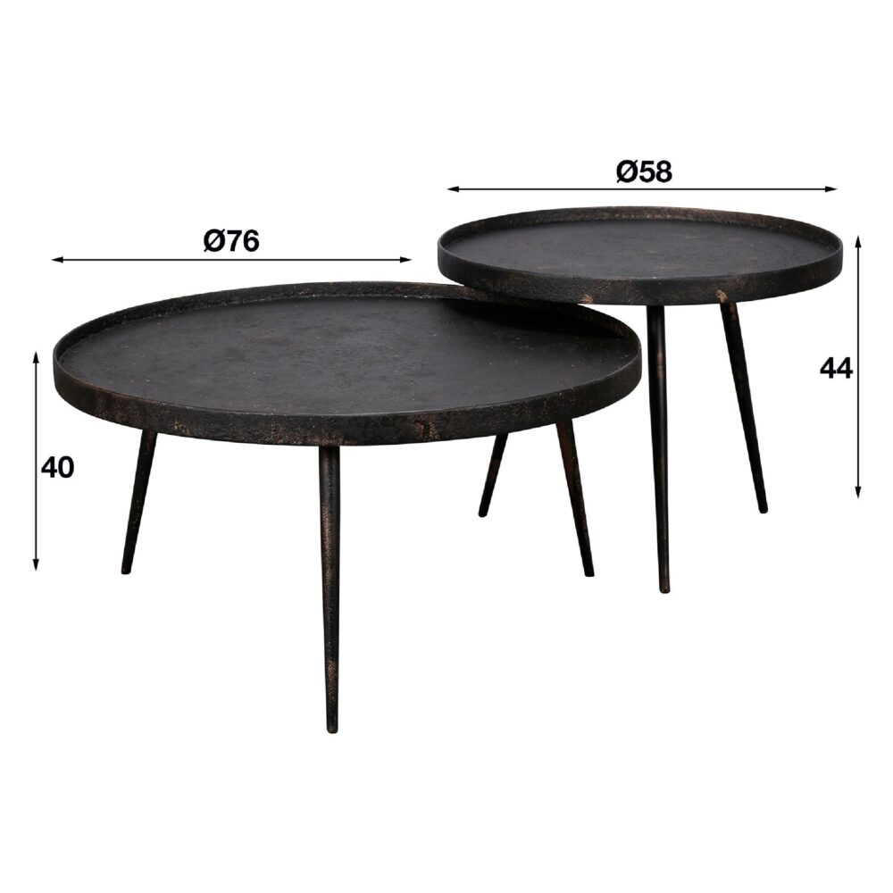 grijze ronde salontafel set Nest of Nora afbeelding 2