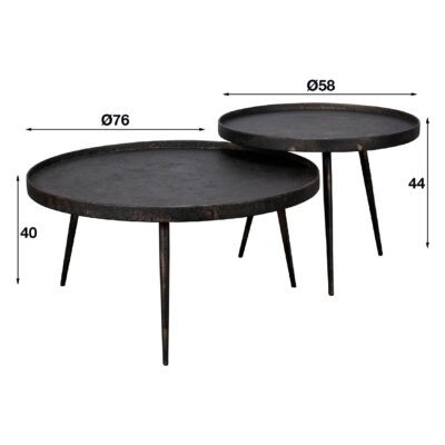 grijze ronde salontafel set Nest of Nora afbeelding 2