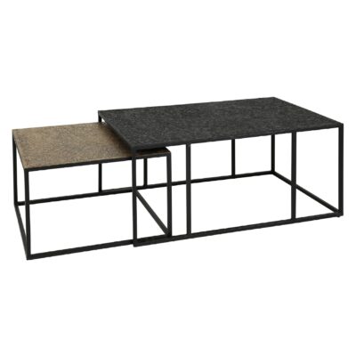 Nest of Nora rechthoekige salontafel set van 2 grijs metallic afbeelding 1