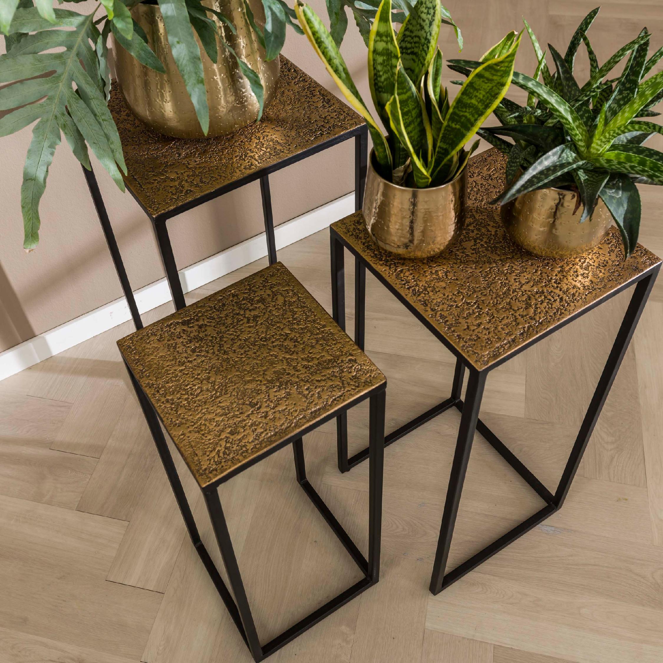 metalen bloemenzuilen set antiek brons afbeelding 4