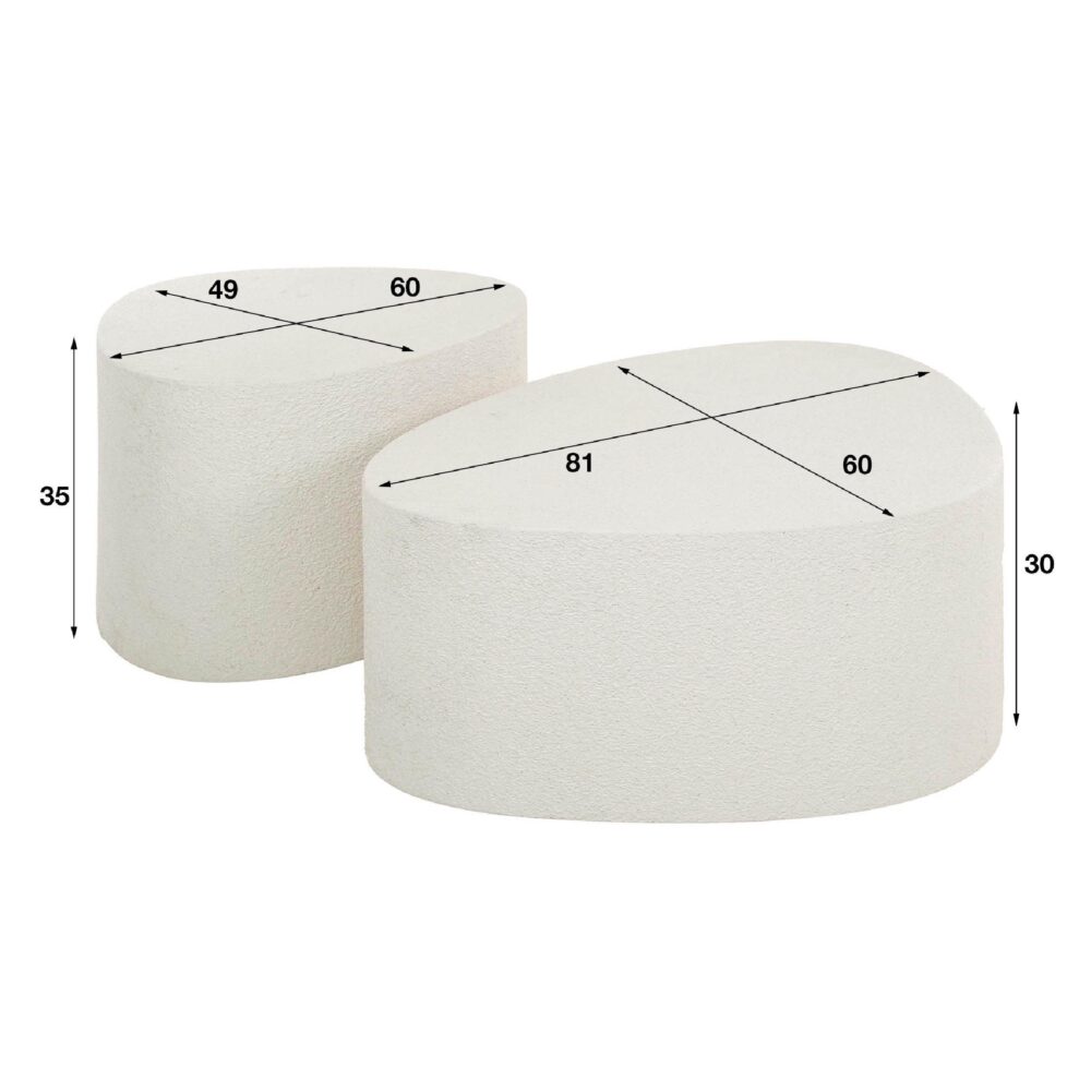 organische marmerlook salontafel set afbeelding 2