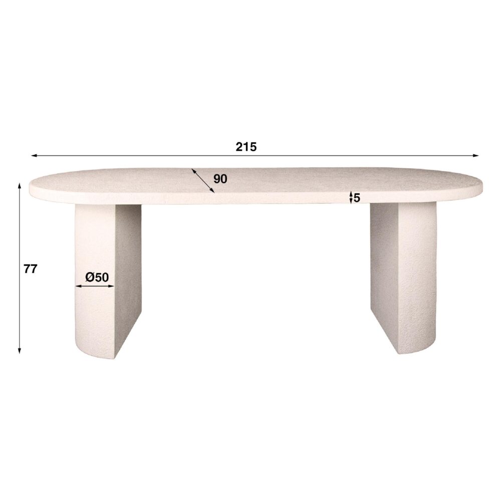 ovale marmerlook eettafel 215 cm afbeelding 2