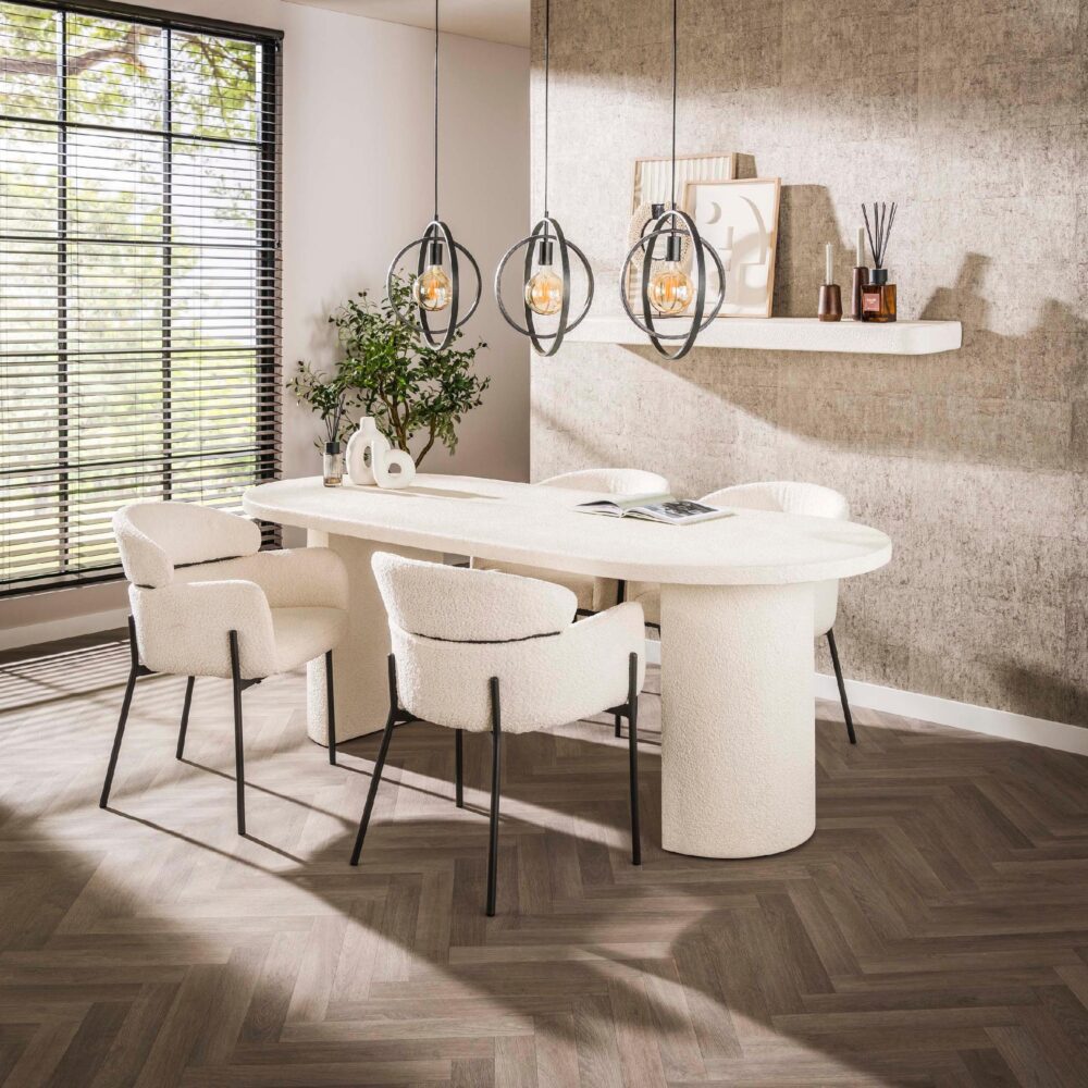 ovale marmerlook eettafel 215 cm afbeelding 4