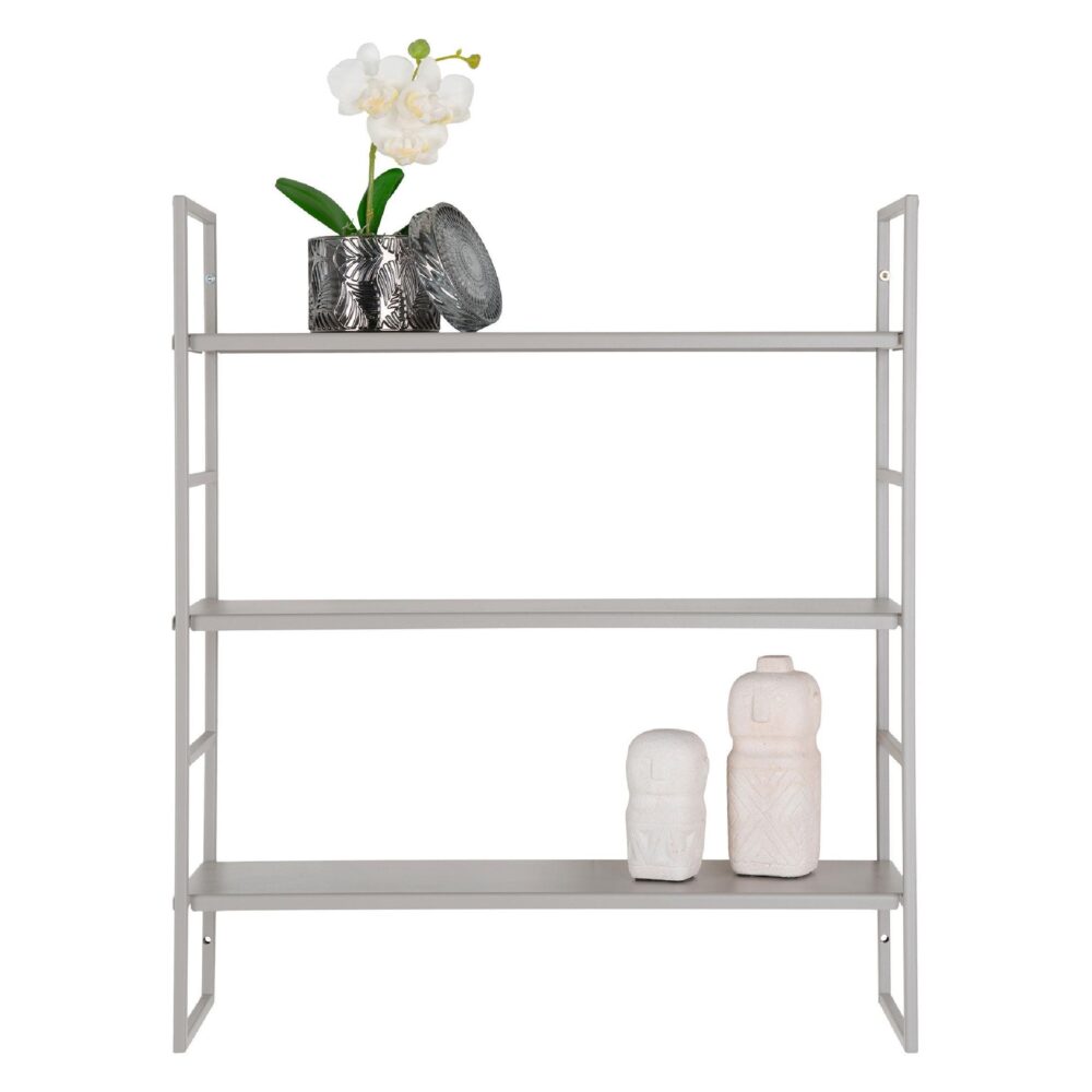 grijs stalen wandrek met 3 planken afbeelding 2