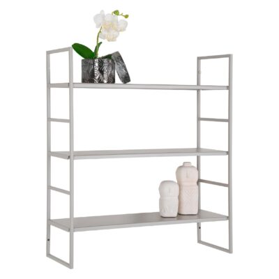 grijs stalen wandrek met 3 planken afbeelding 4