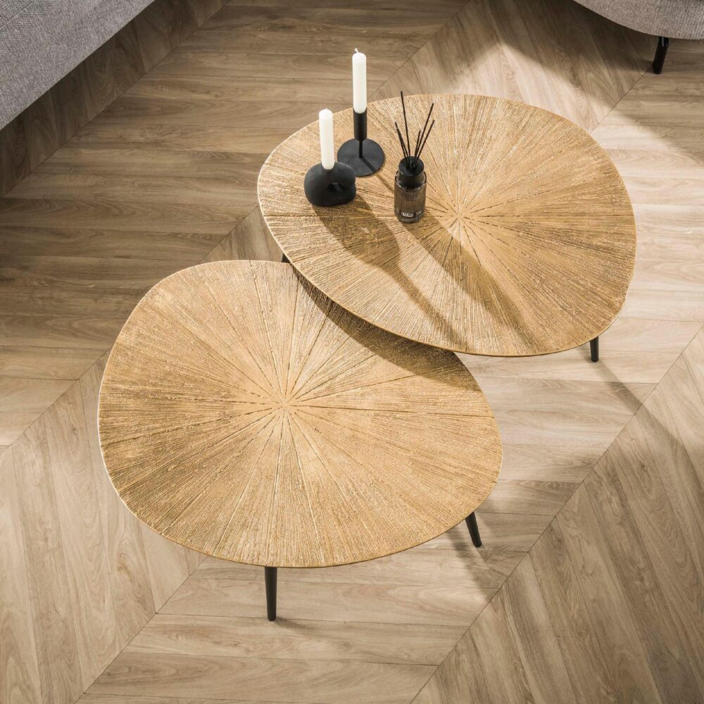 organische salontafel set Navi antiek goud afbeelding 4