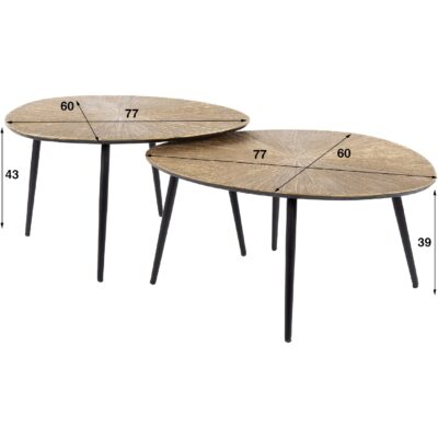 organische salontafel set Navi antiek goud afbeelding 3