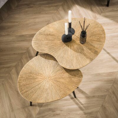 niervormige salontafel set Navi antiek goud afbeelding 4