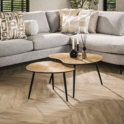 niervormige salontafel set Navi antiek goud afbeelding 5