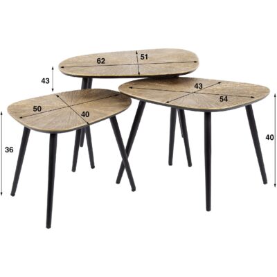 Navi salontafel set antiek goud afbeelding 3