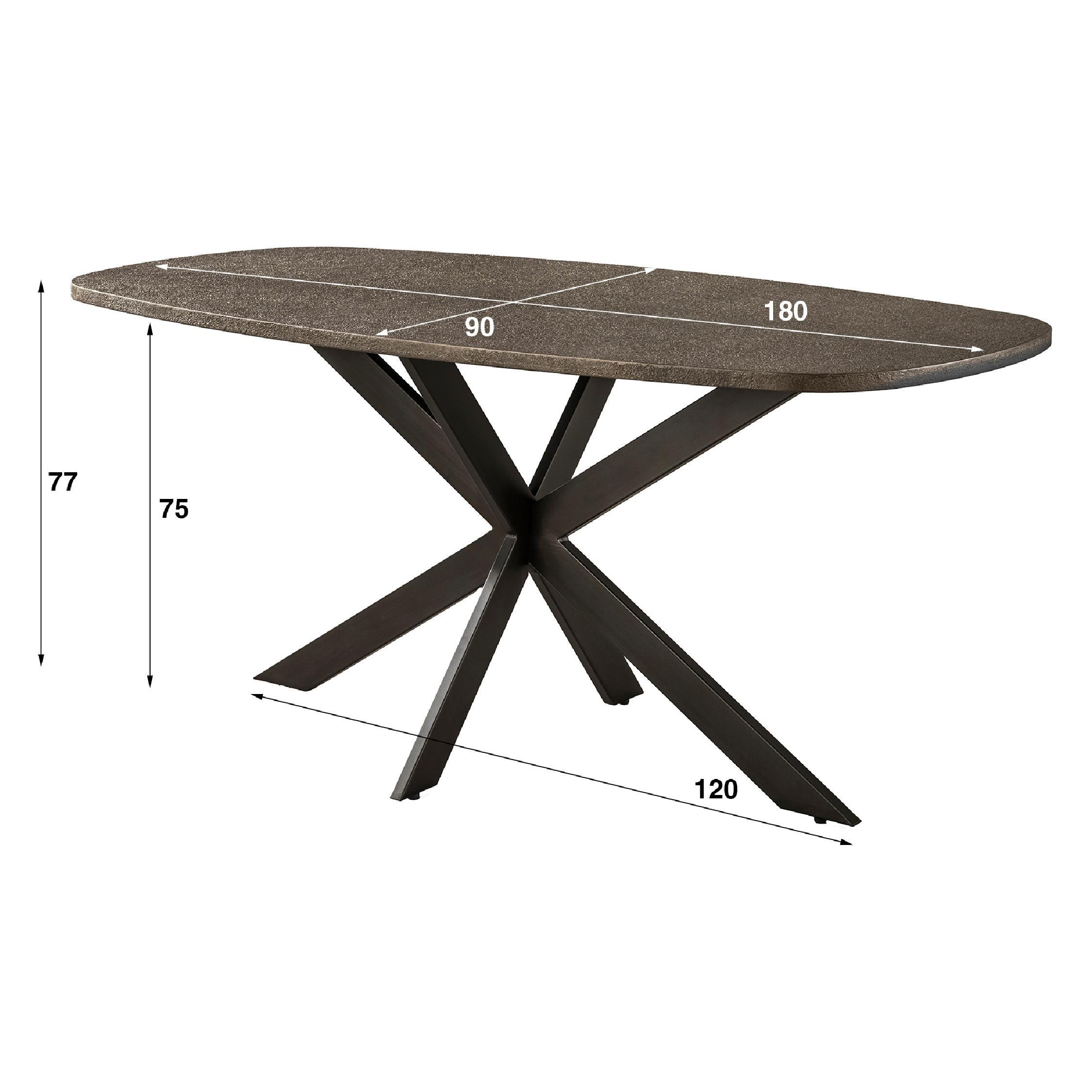 Deens ovalen eettafel Tovia brons 180 cm afbeelding 2
