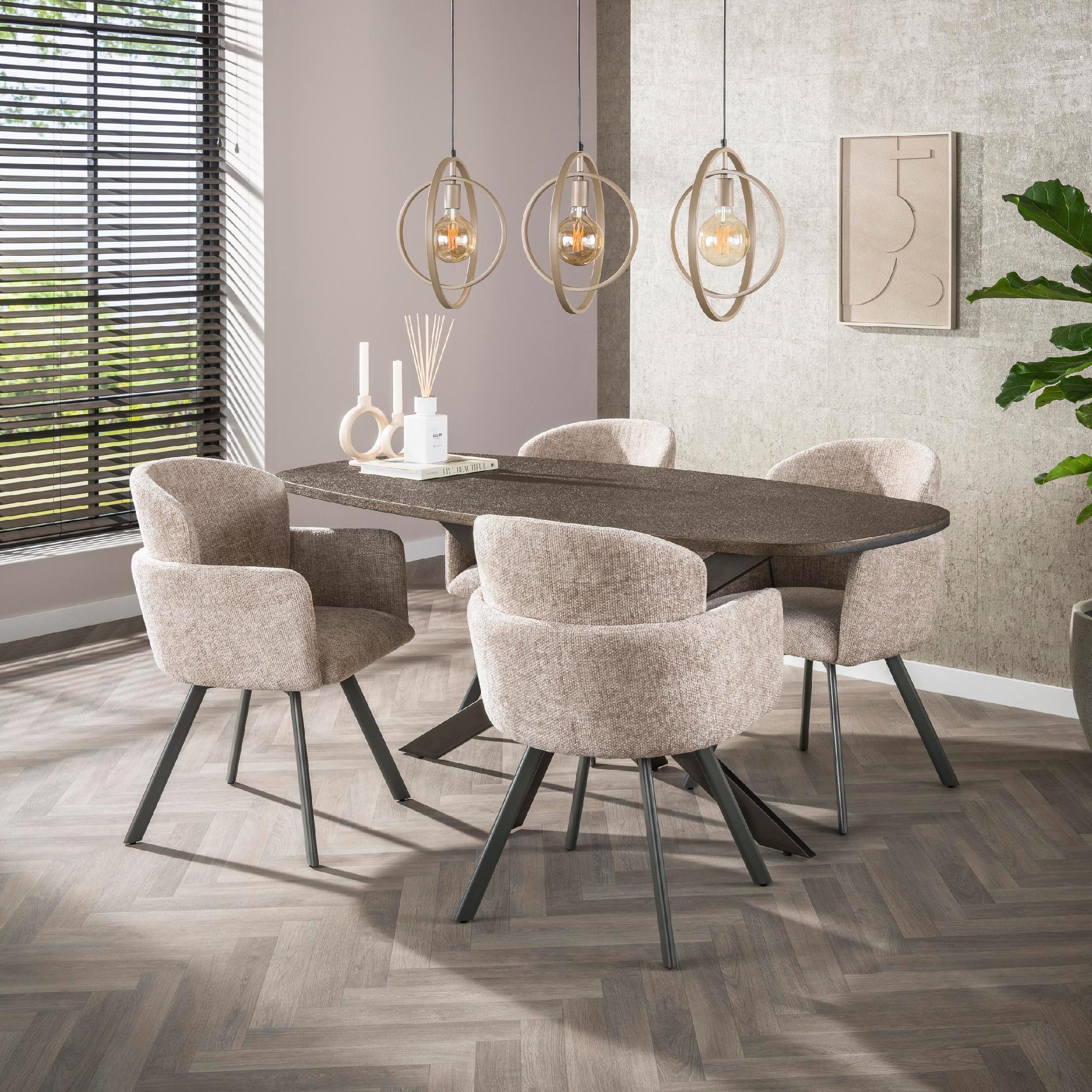 Deens ovalen eettafel Tovia brons 180 cm afbeelding 4