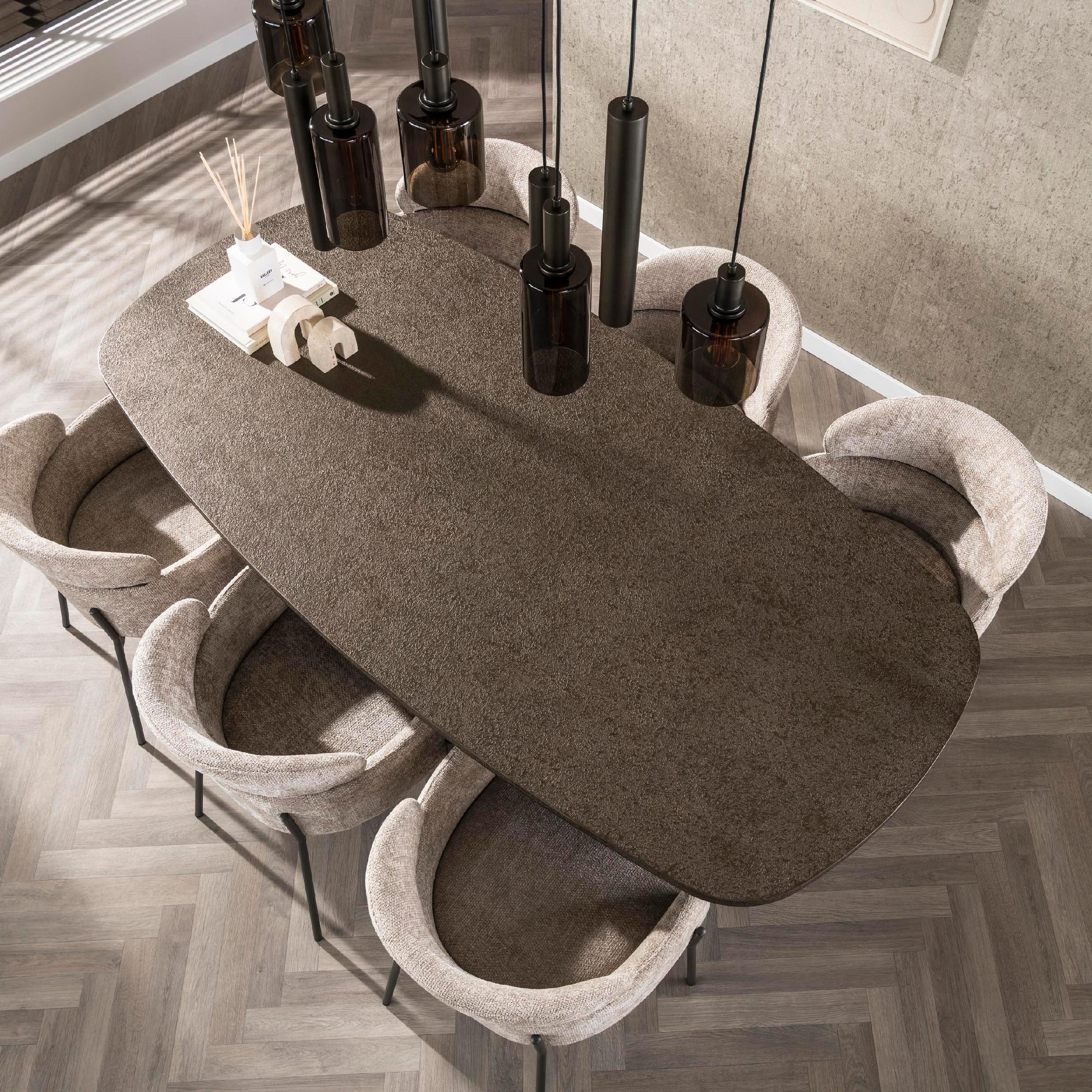 Deens ovale eettafel Tovia brons afbeelding 5