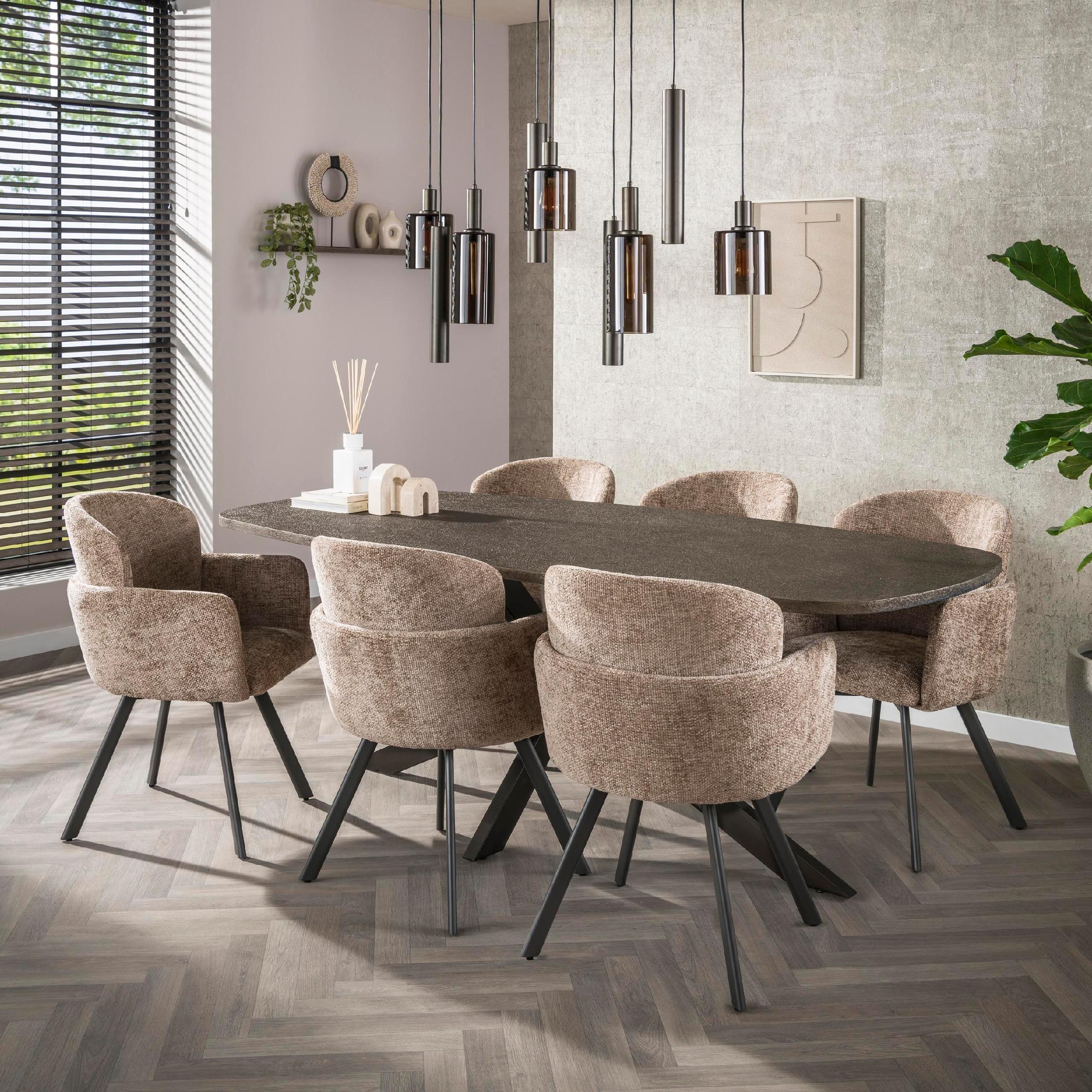 Deens ovale eettafel Tovia brons afbeelding 6