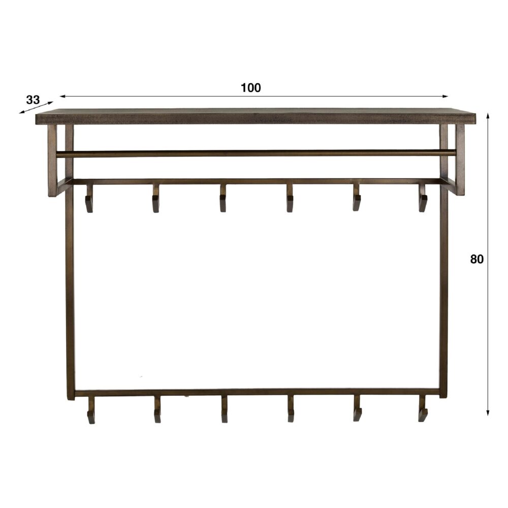 wandkapstok Keni antiek brons afbeelding 2