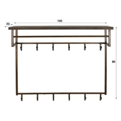 wandkapstok Keni antiek brons afbeelding 2